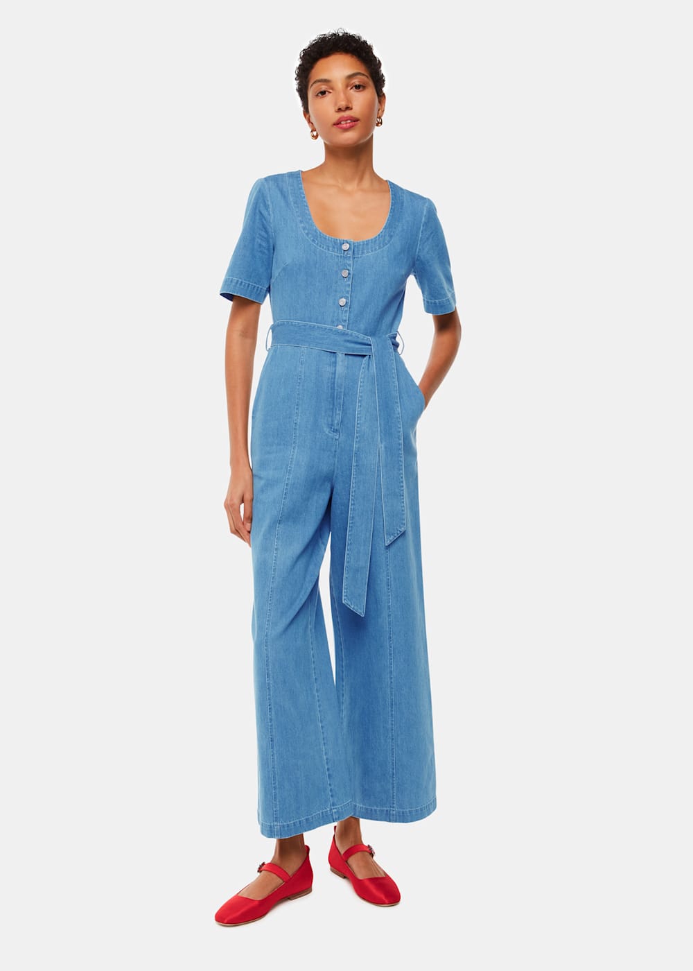 Denim Freyja Denim Jumpsuit WHISTLES Whistles UK