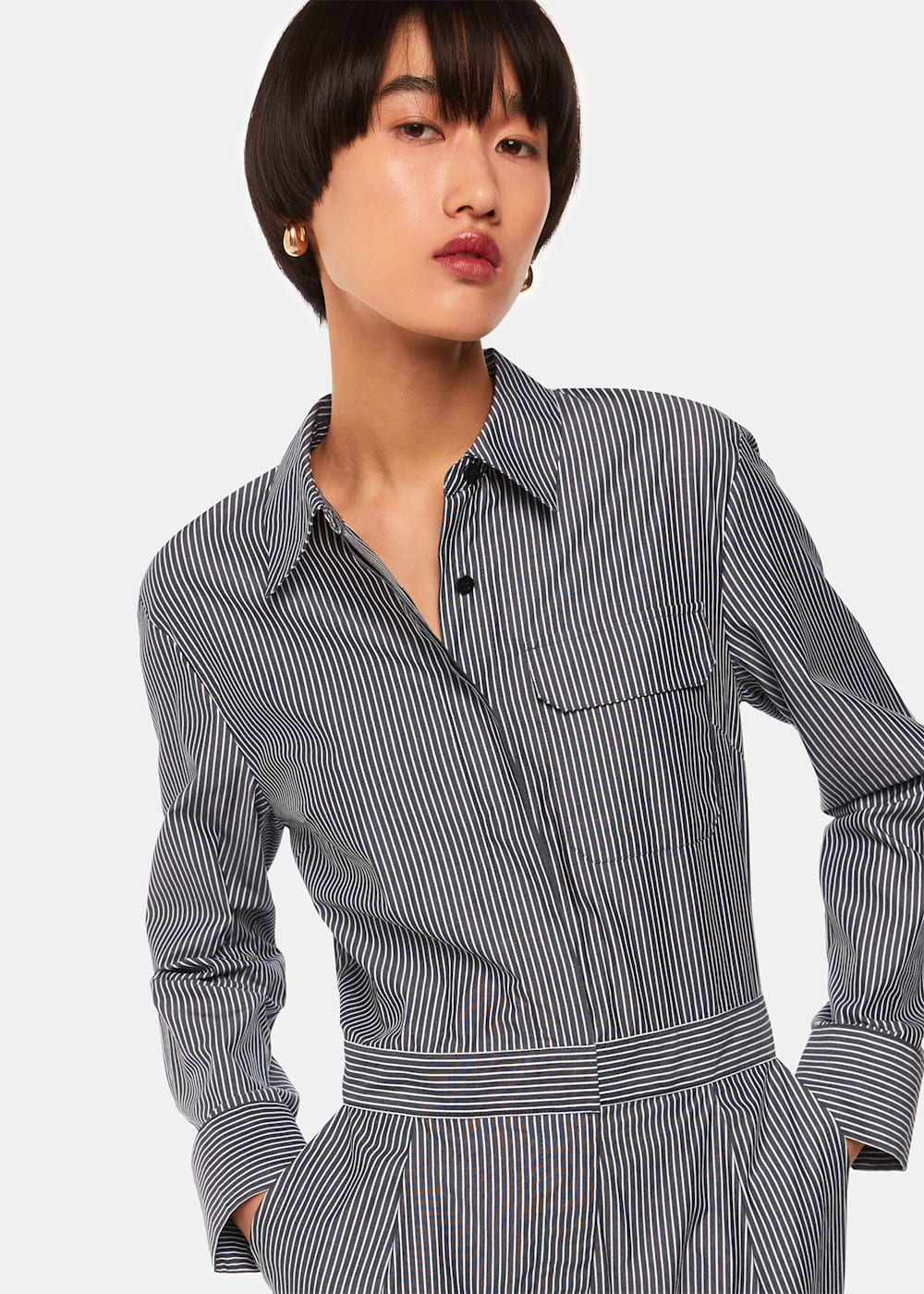 Striped boiler suit sales