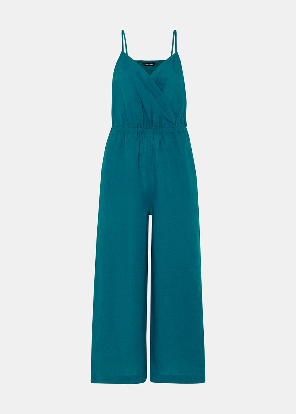 Teal Wrap Linen Blend Jumpsuit WHISTLES Whistles UK
