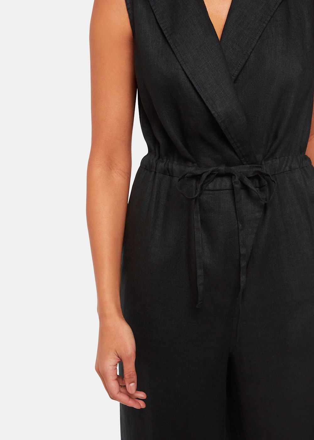 Whistles black linen jumpsuit online