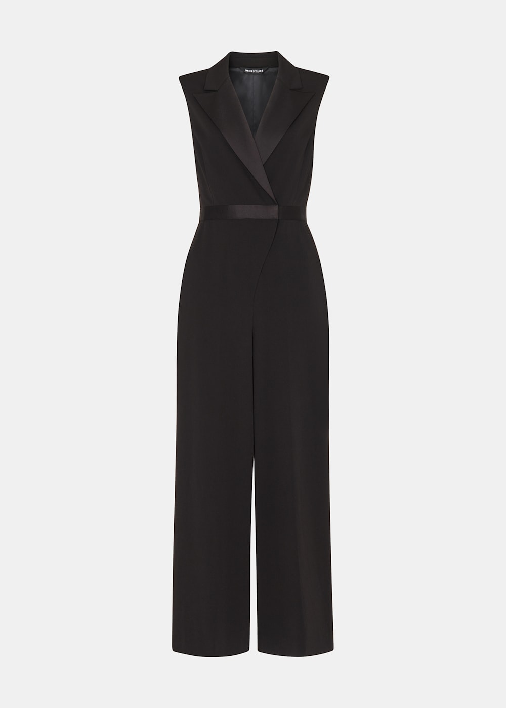 Black and white tuxedo jumpsuit top