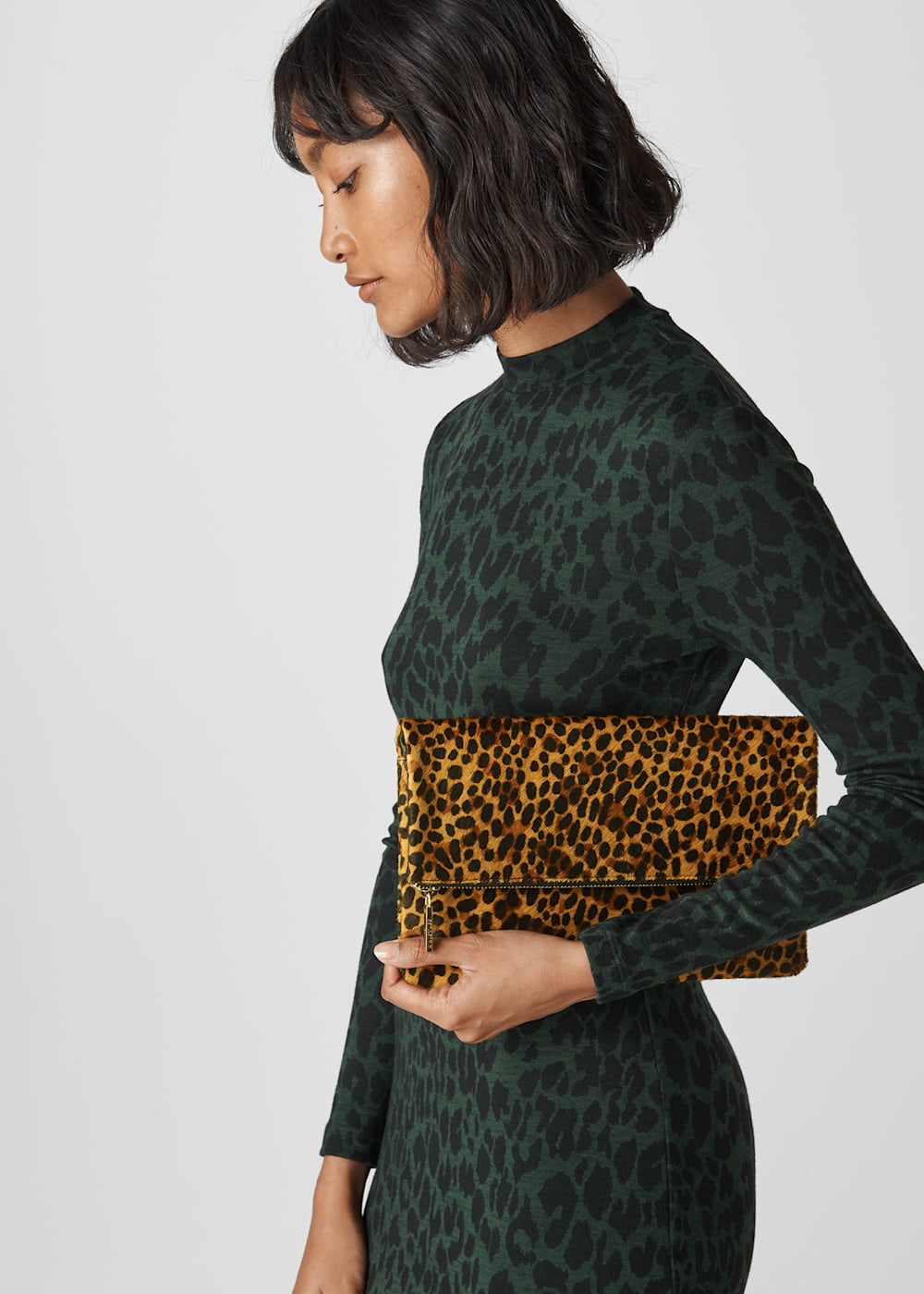 Leopard foldover clutch sales