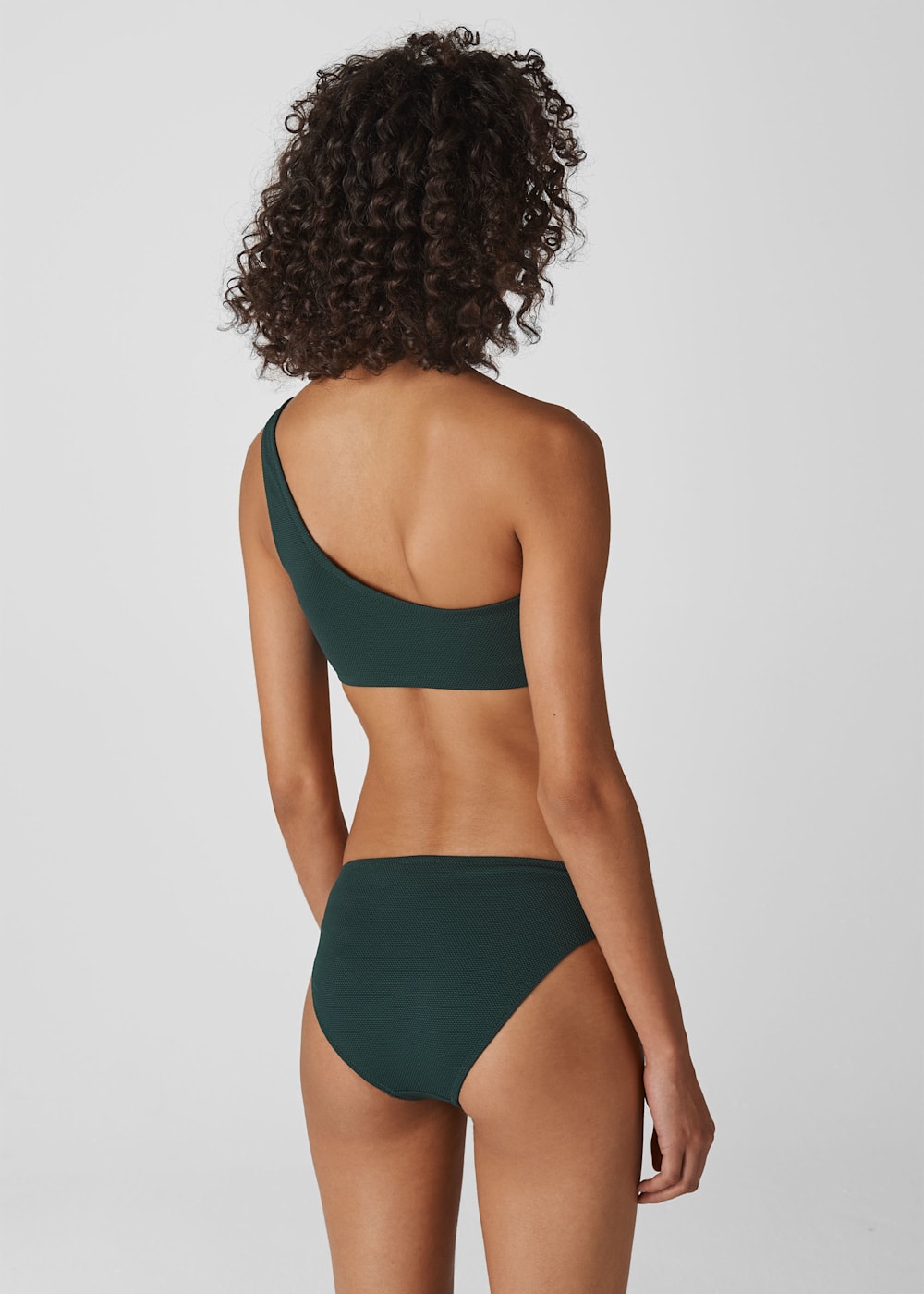 Dark Green Tort Ring One Shoulder Top WHISTLES Whistles ROW