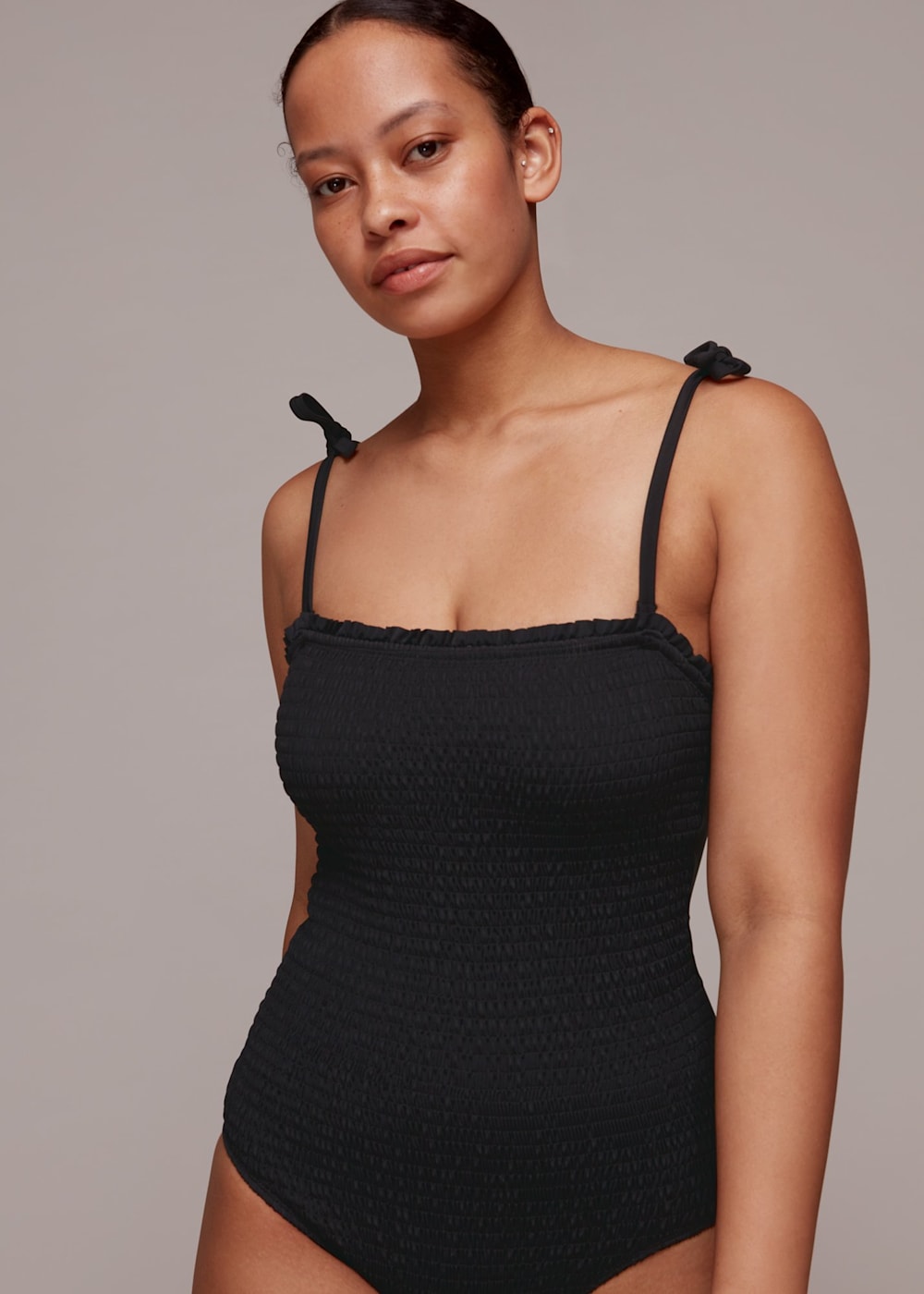 Shirred bathing suit store