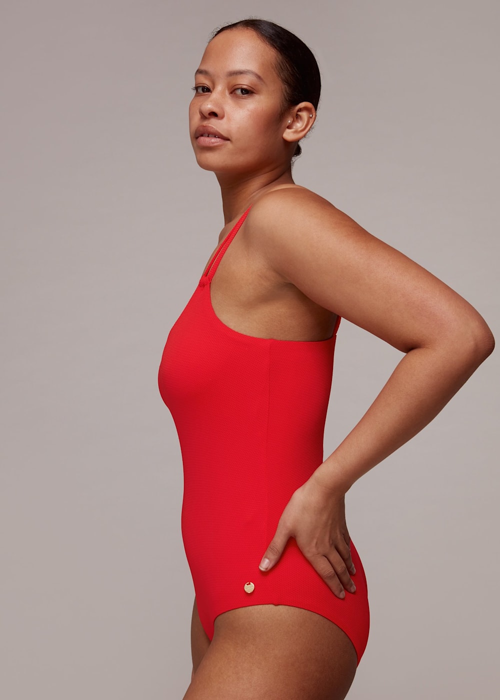 Red swimsuit uk hot sale