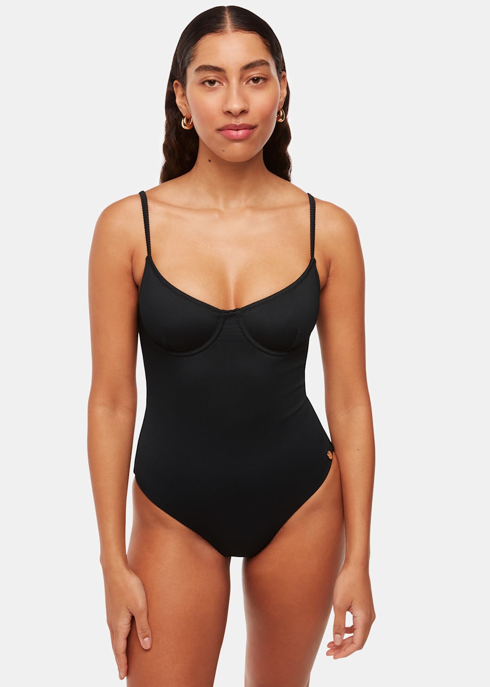 Ribbed black swimsuit 2025