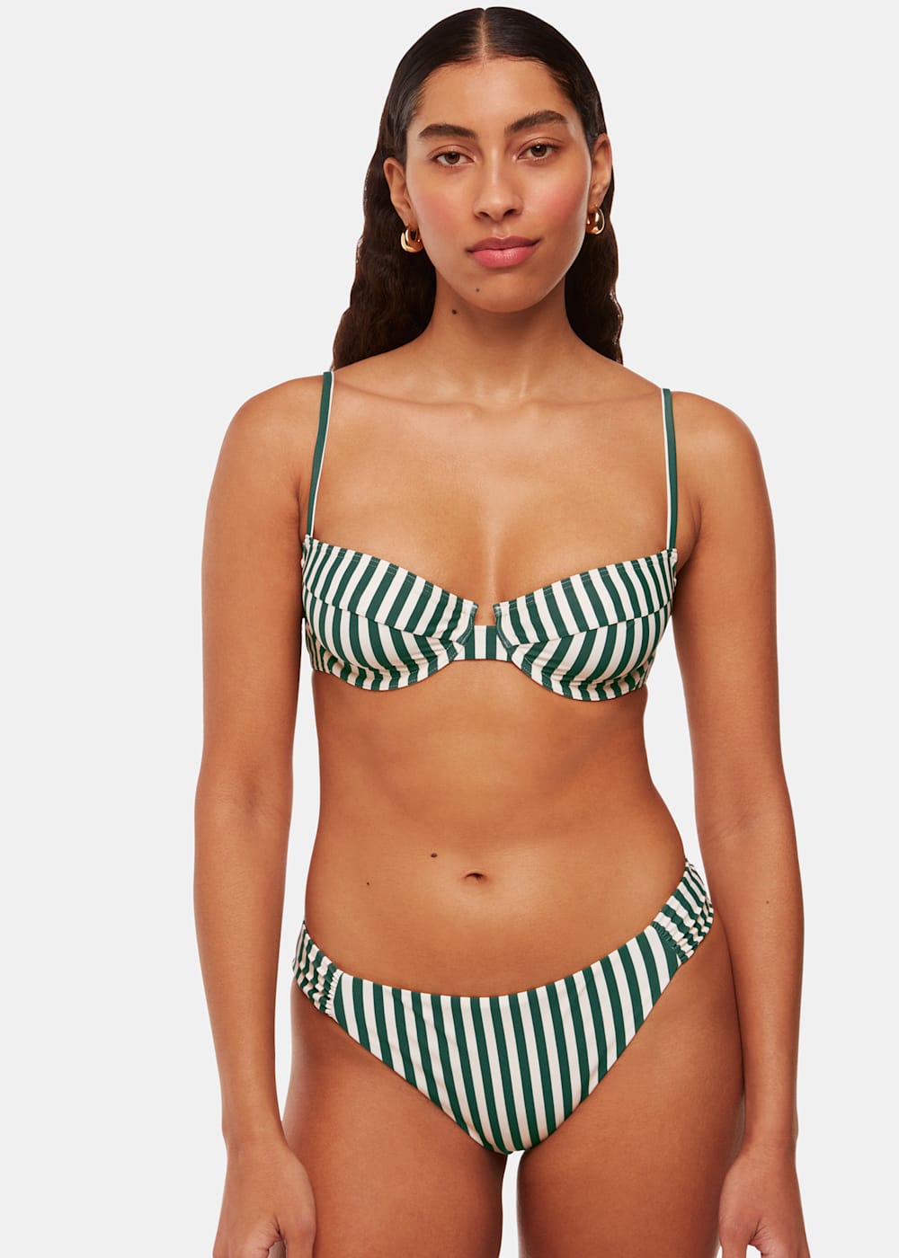 Green striped bikini store