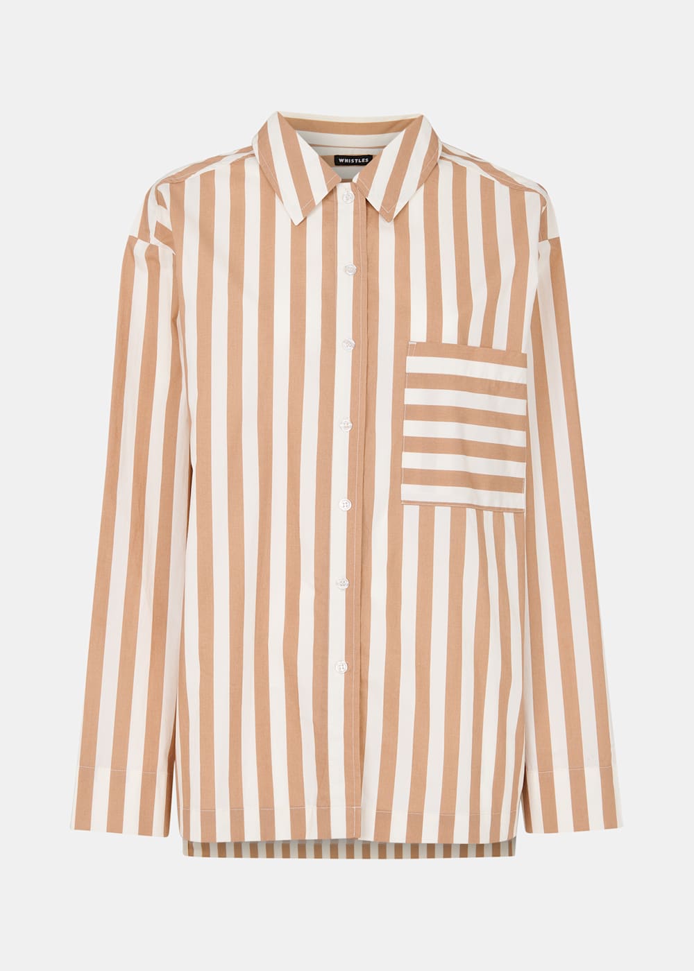 Ivory Multi Cotton Stripe Pyjama Shirt WHISTLES Whistles UK