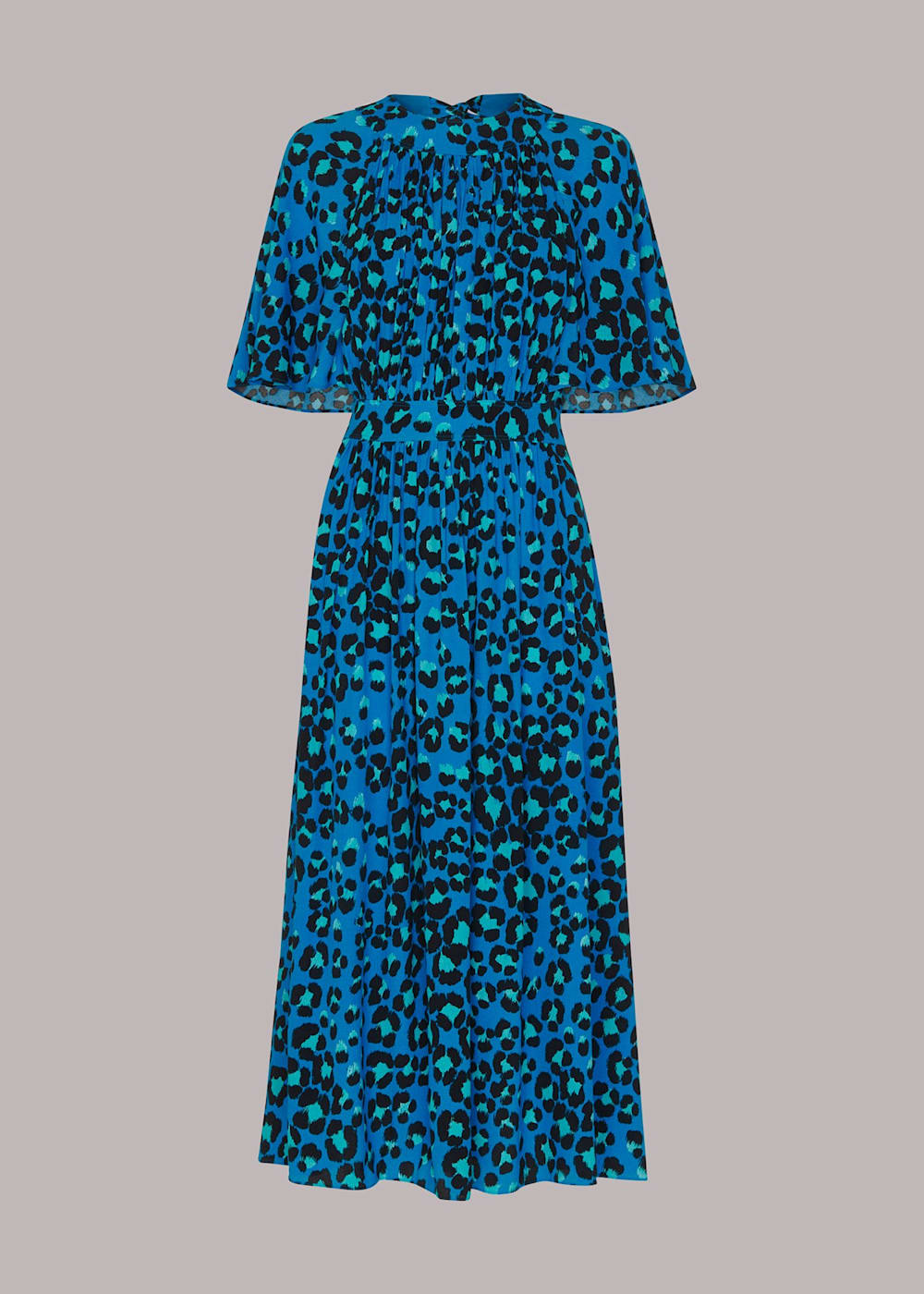 Whistles blue leopard print dress 2025