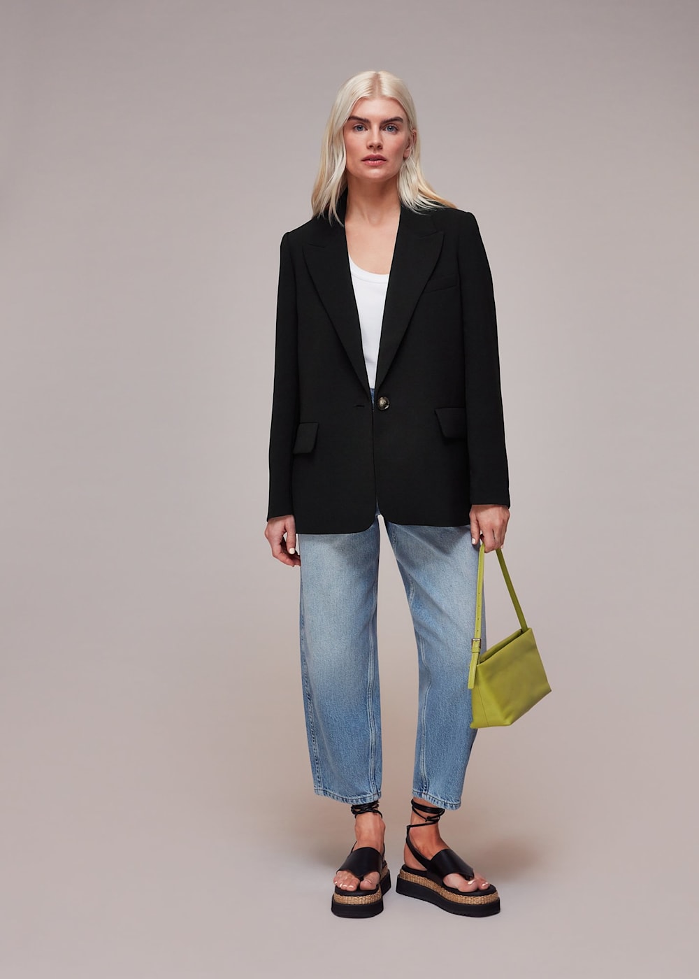 Black crepe coat top