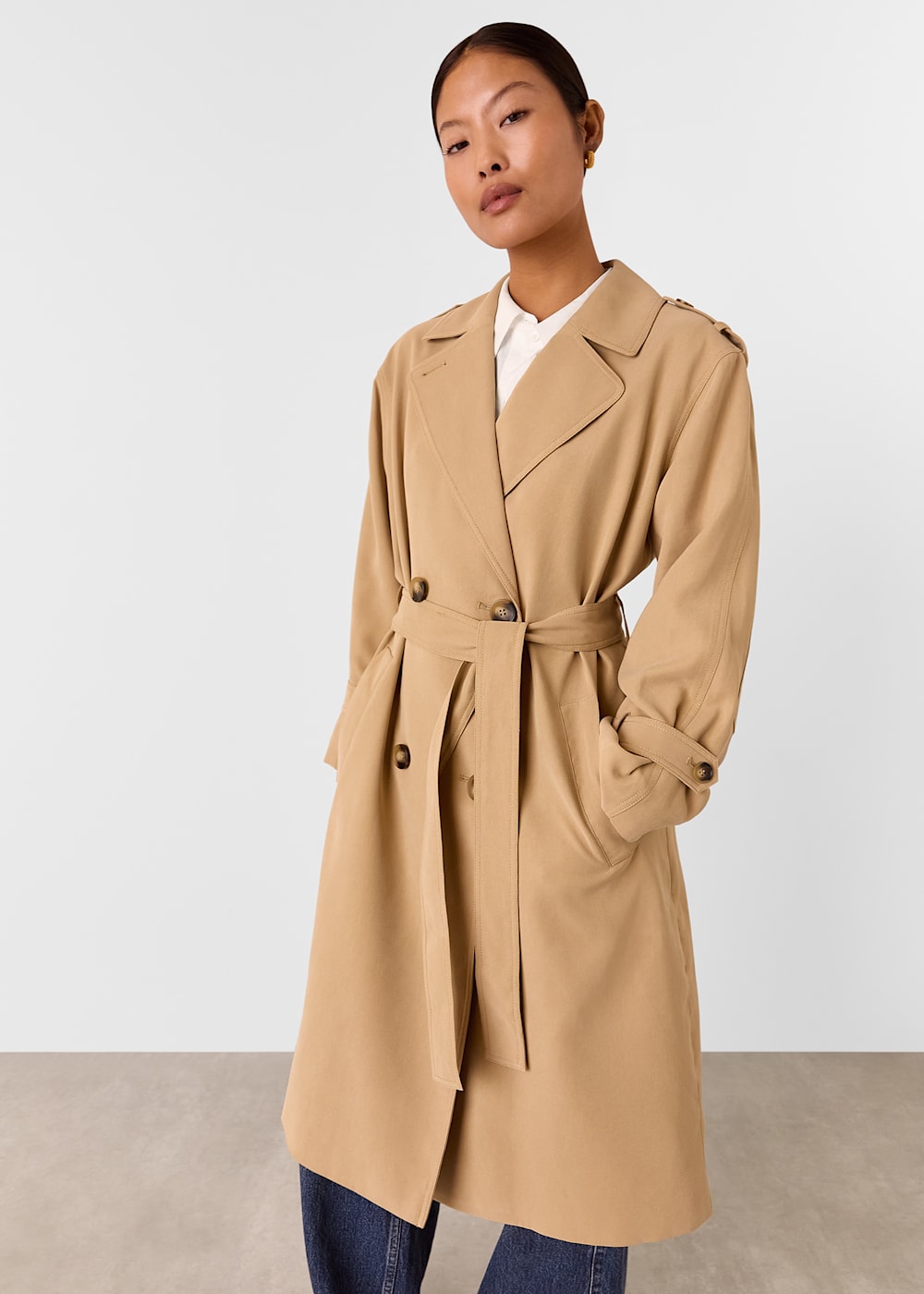 Neutral Riley Trench Coat WHISTLES Whistles UK