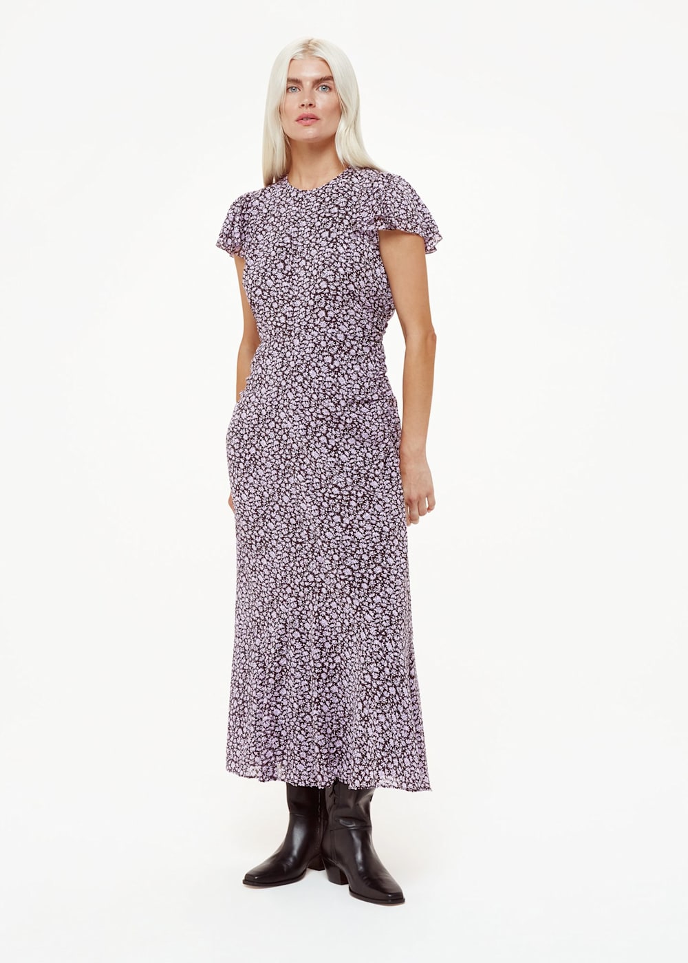 Purple Multi Daisy Field Lola Dress WHISTLES Whistles UK