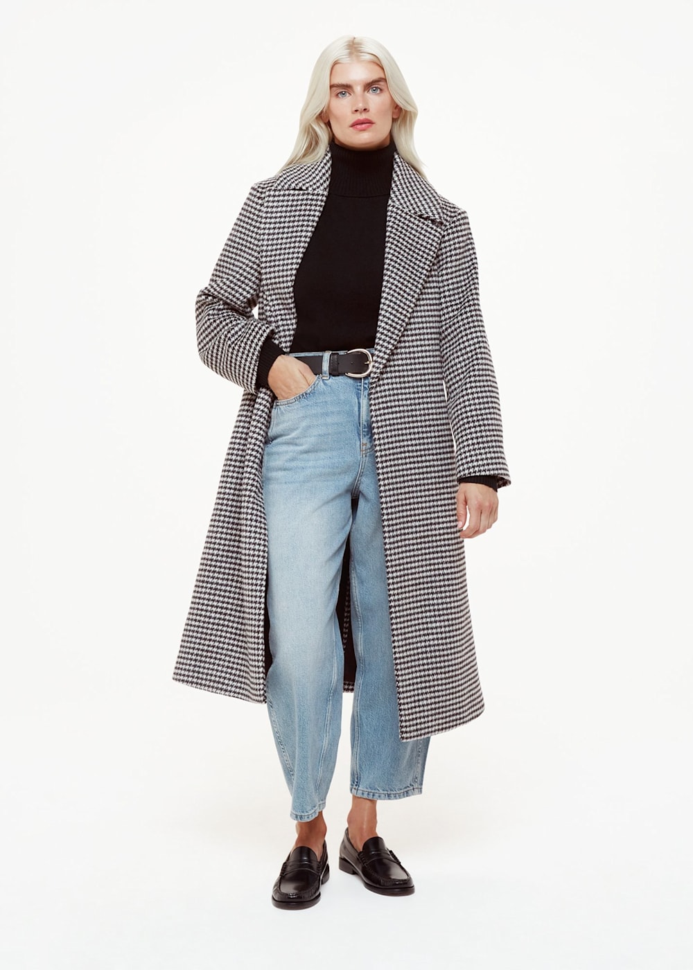 Petite houndstooth coat on sale