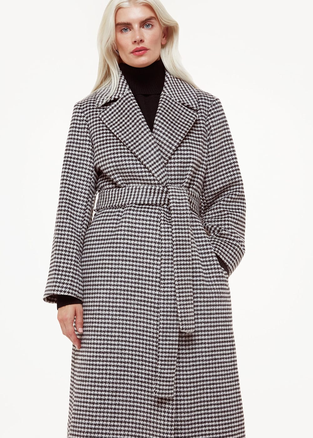 Petite houndstooth coat sales