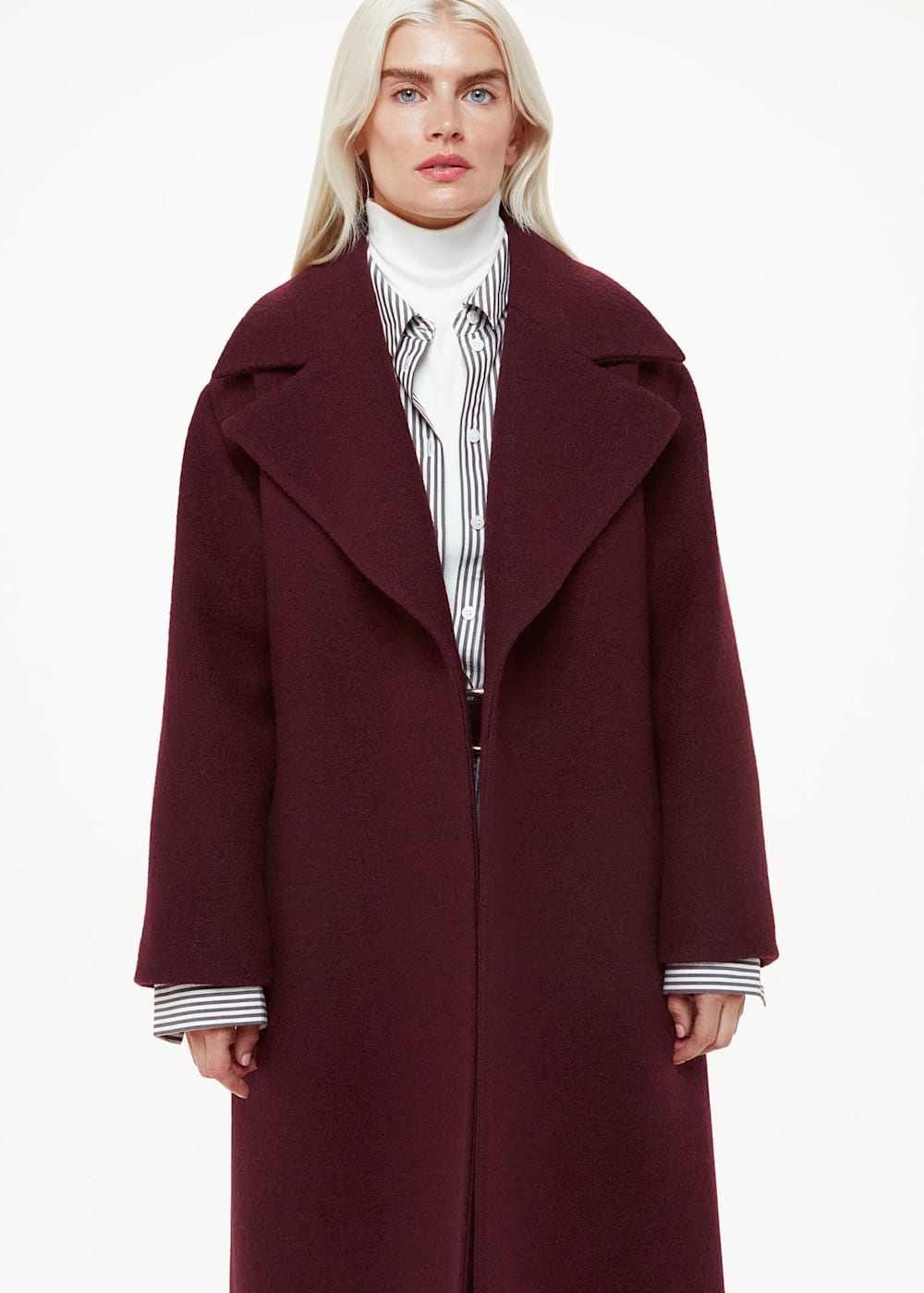 Lorna Wrap Wool Coat Burgundy Lorna Wrap Wool Coat Burgundy