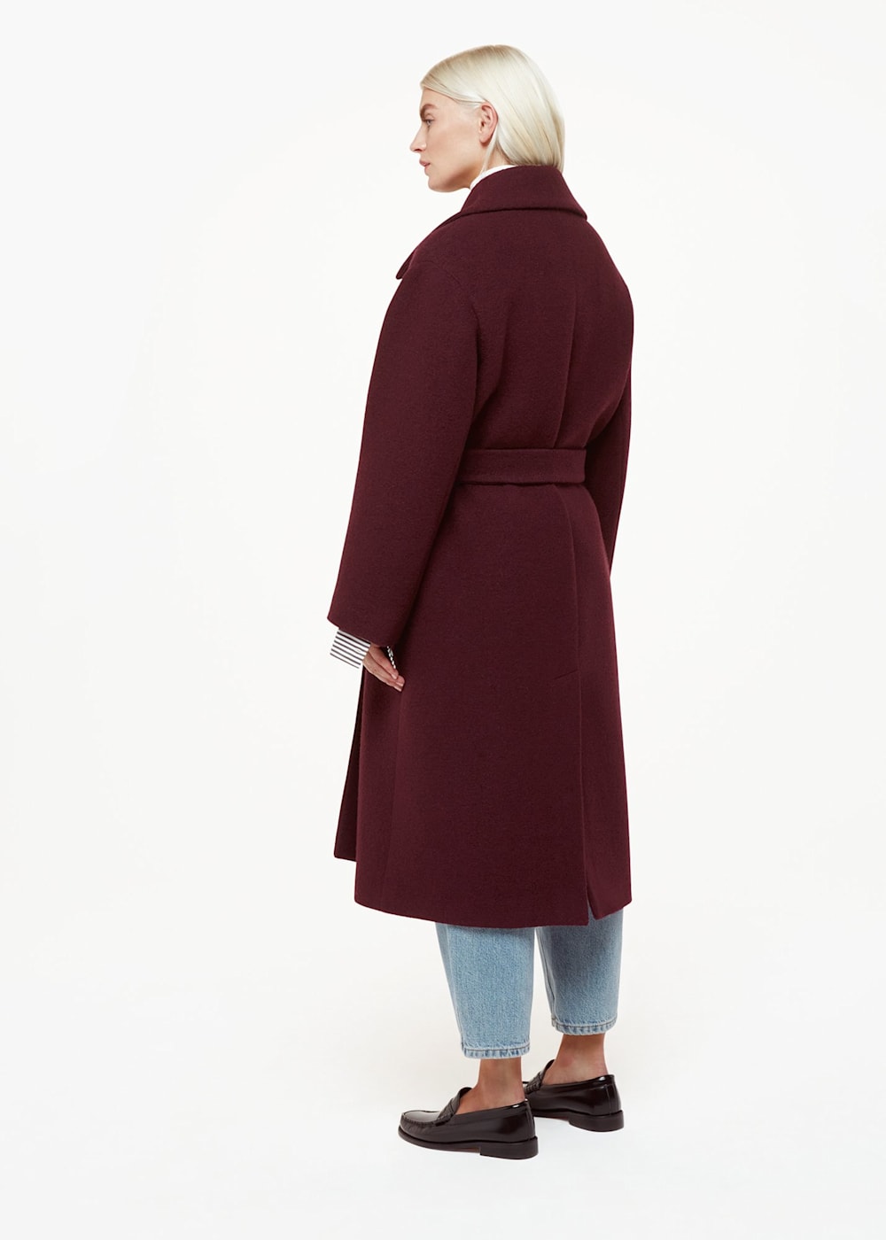 Burgundy wrap coat sales