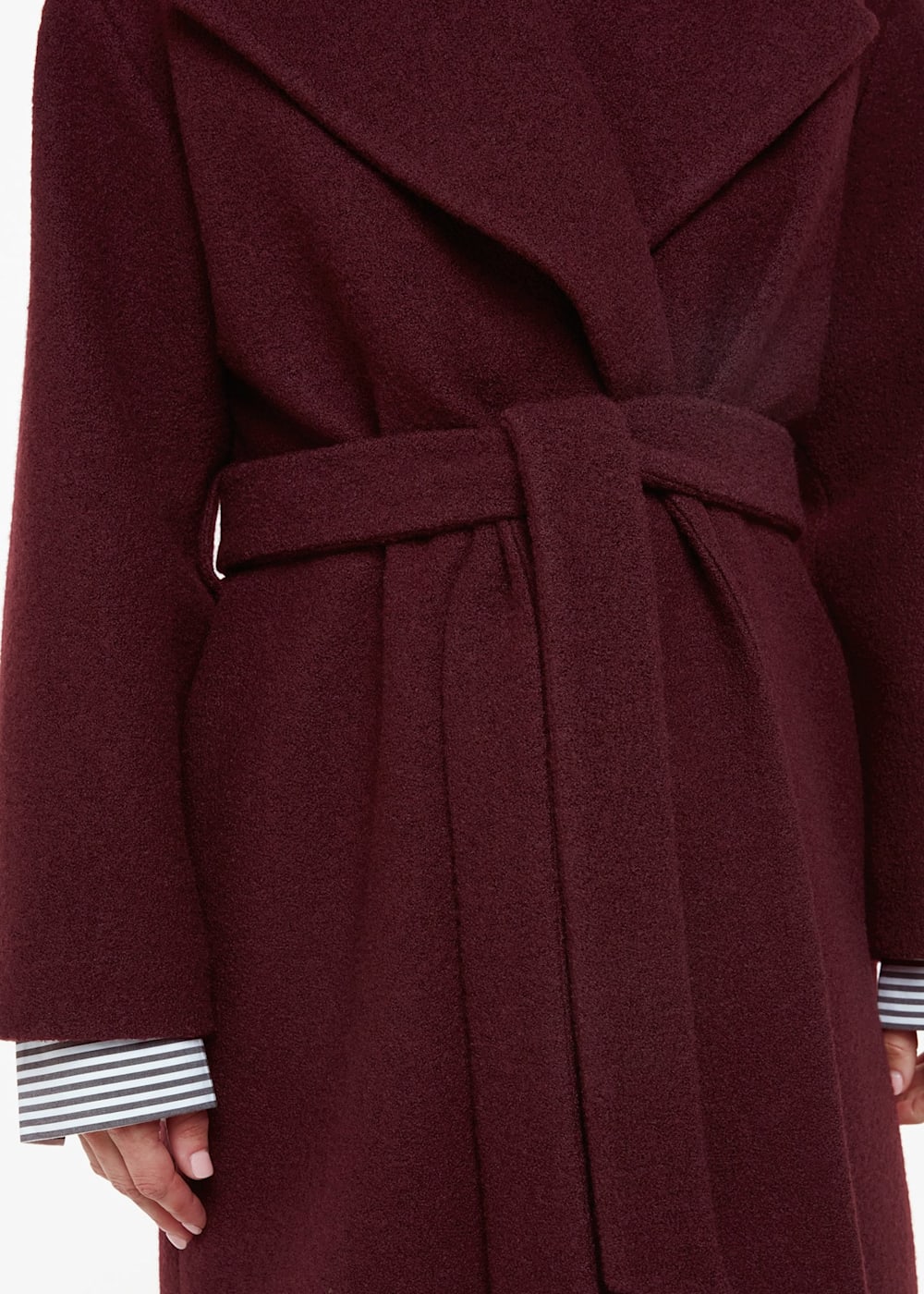 Burgundy Lorna Wrap Wool Coat WHISTLES Whistles UK