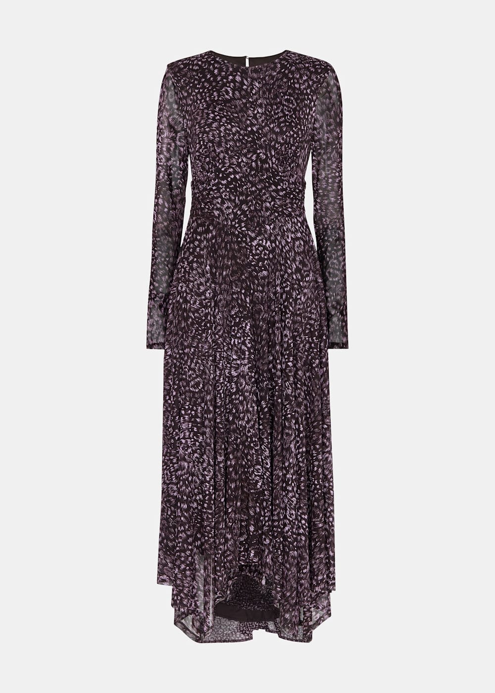 Purple Multi Feather Leopard Mesh Dress WHISTLES Whistles US