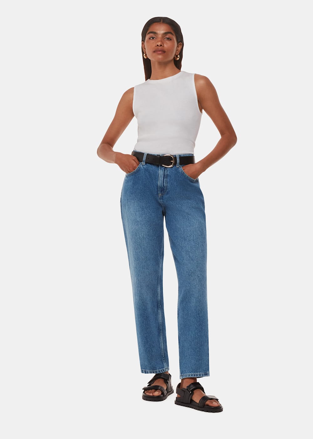 Denim Straight Leg Full Length Jean WHISTLES Whistles UK