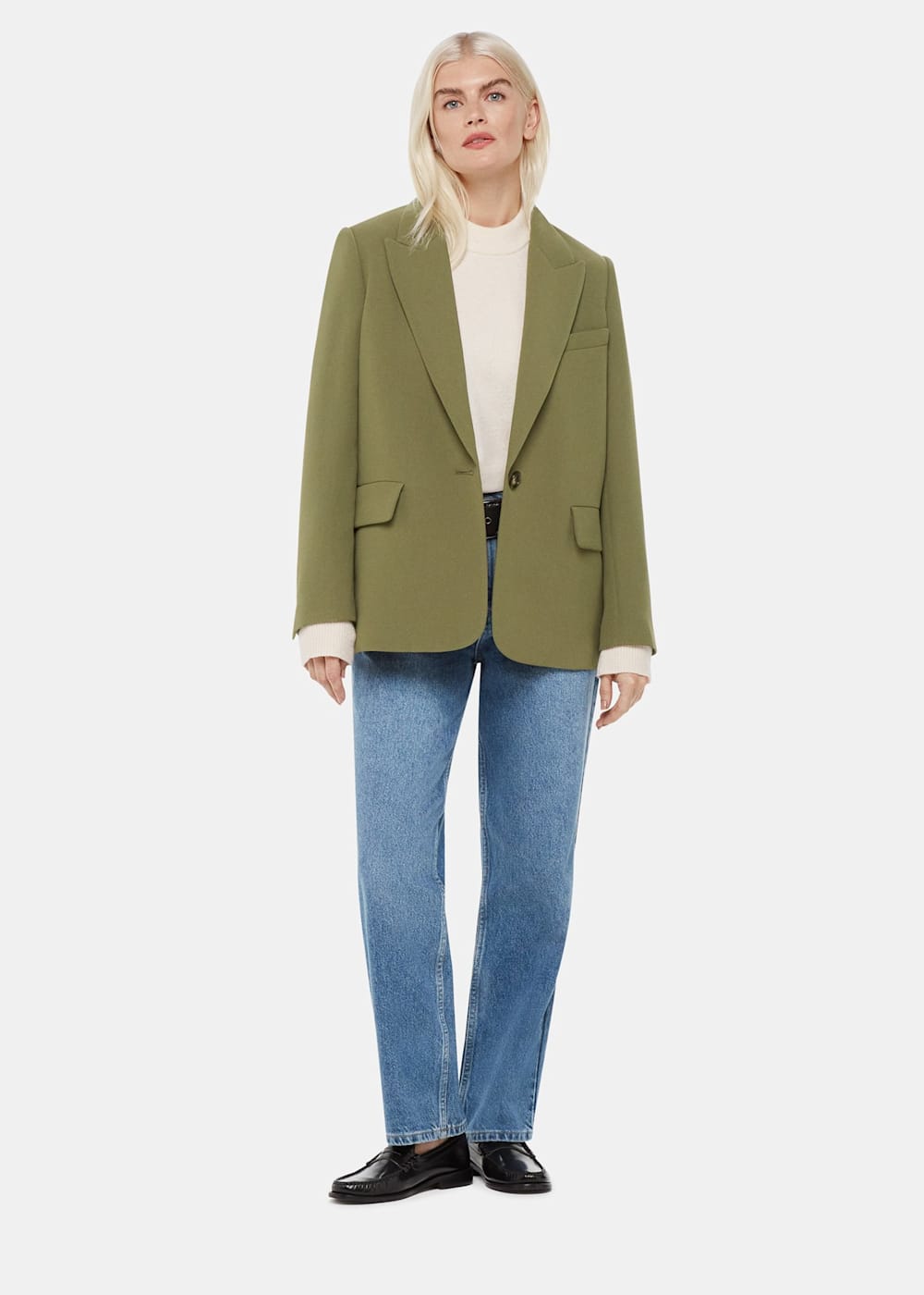 Khaki boyfriend blazer store