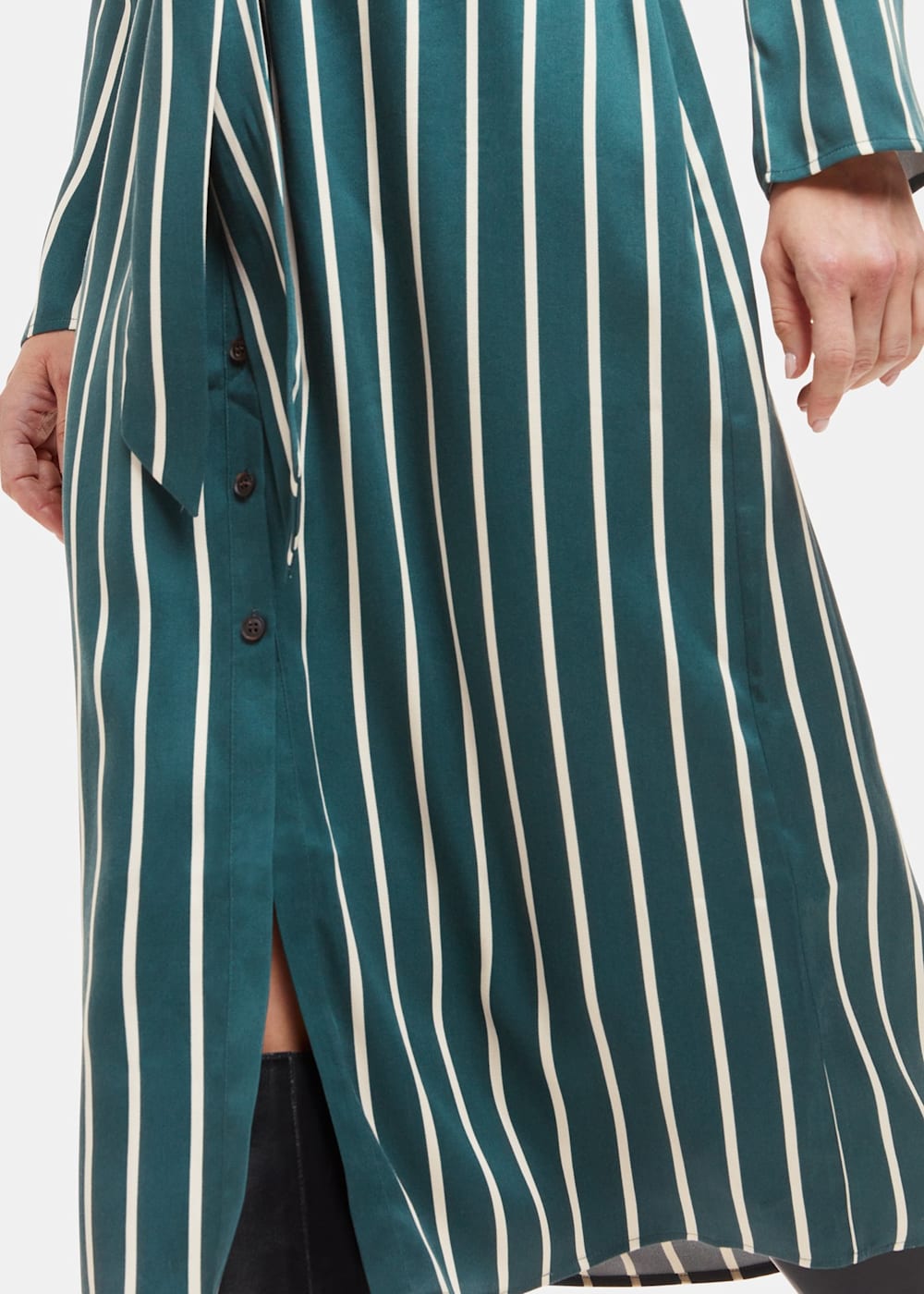 Green Multi Alex Stripe Shirt Dress WHISTLES Whistles UK
