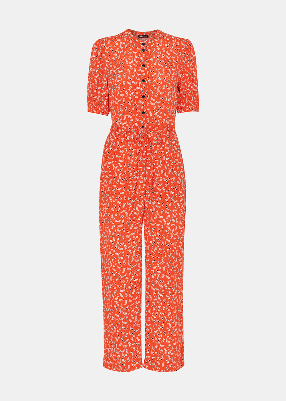 Red Multi Micro Floral Jumpsuit WHISTLES Whistles ROW