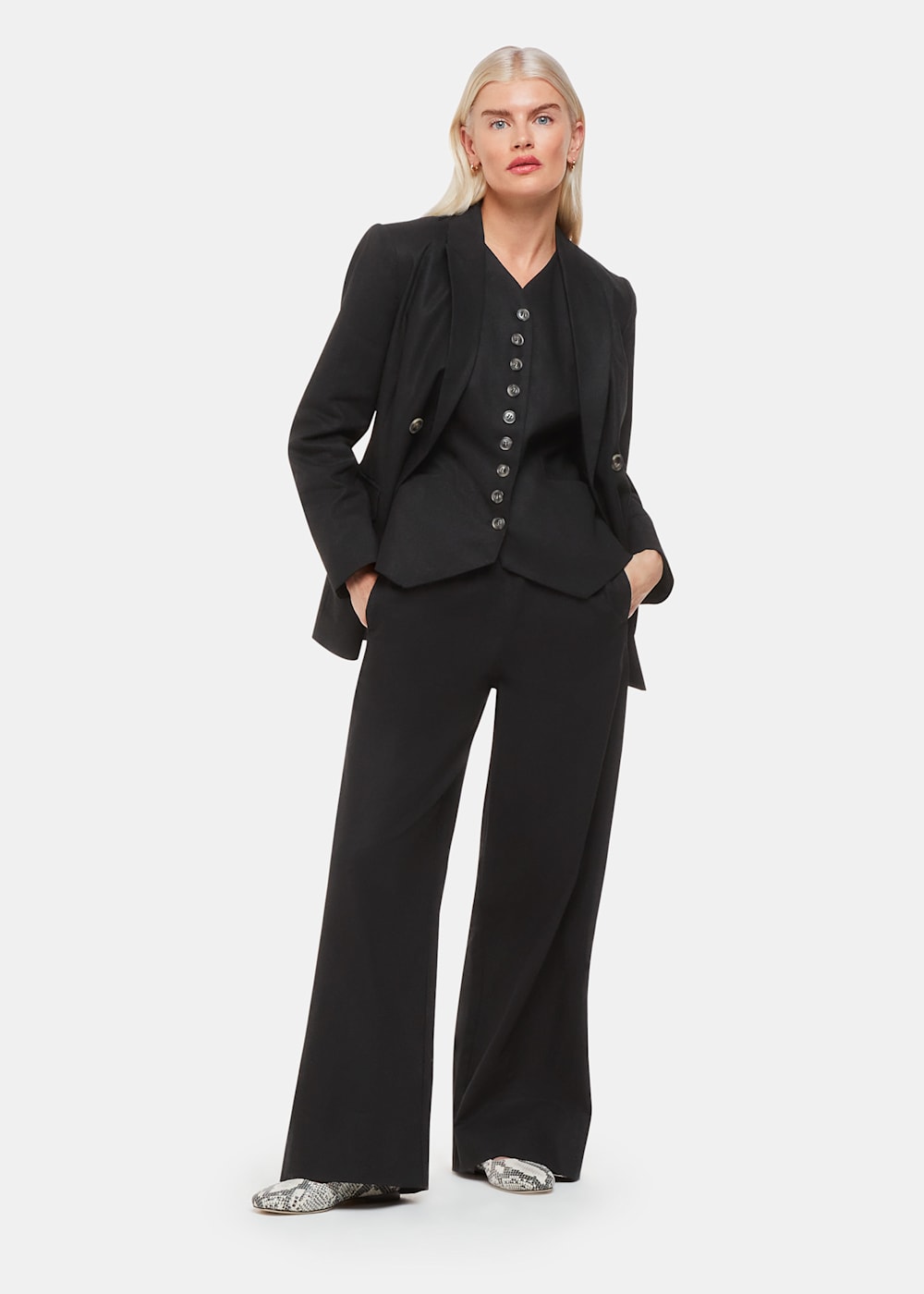 Petite black linen trousers deals