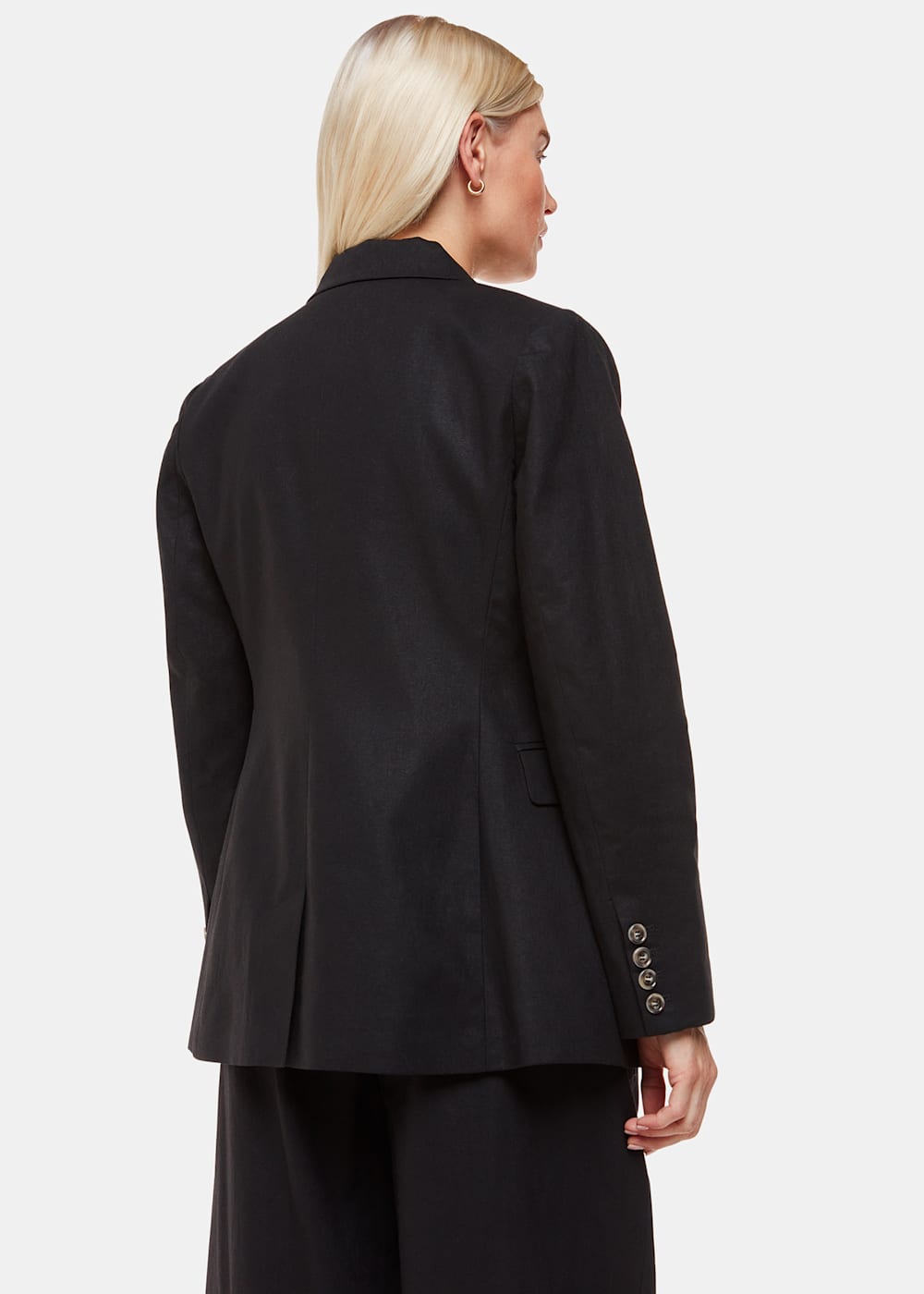 Black linen coat store