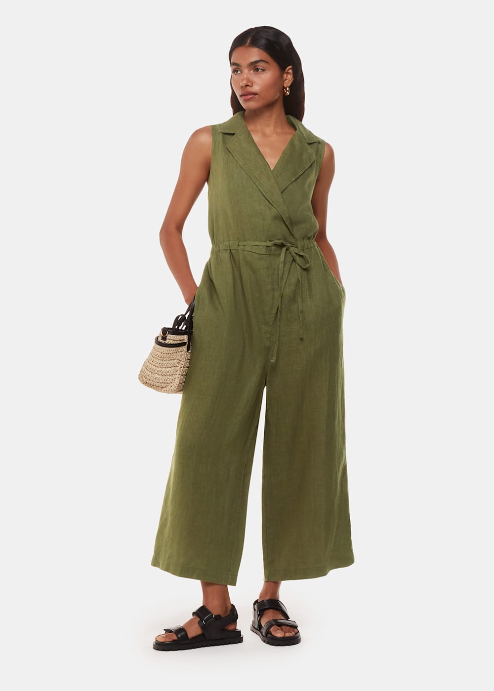 Petite wrap jumpsuit top