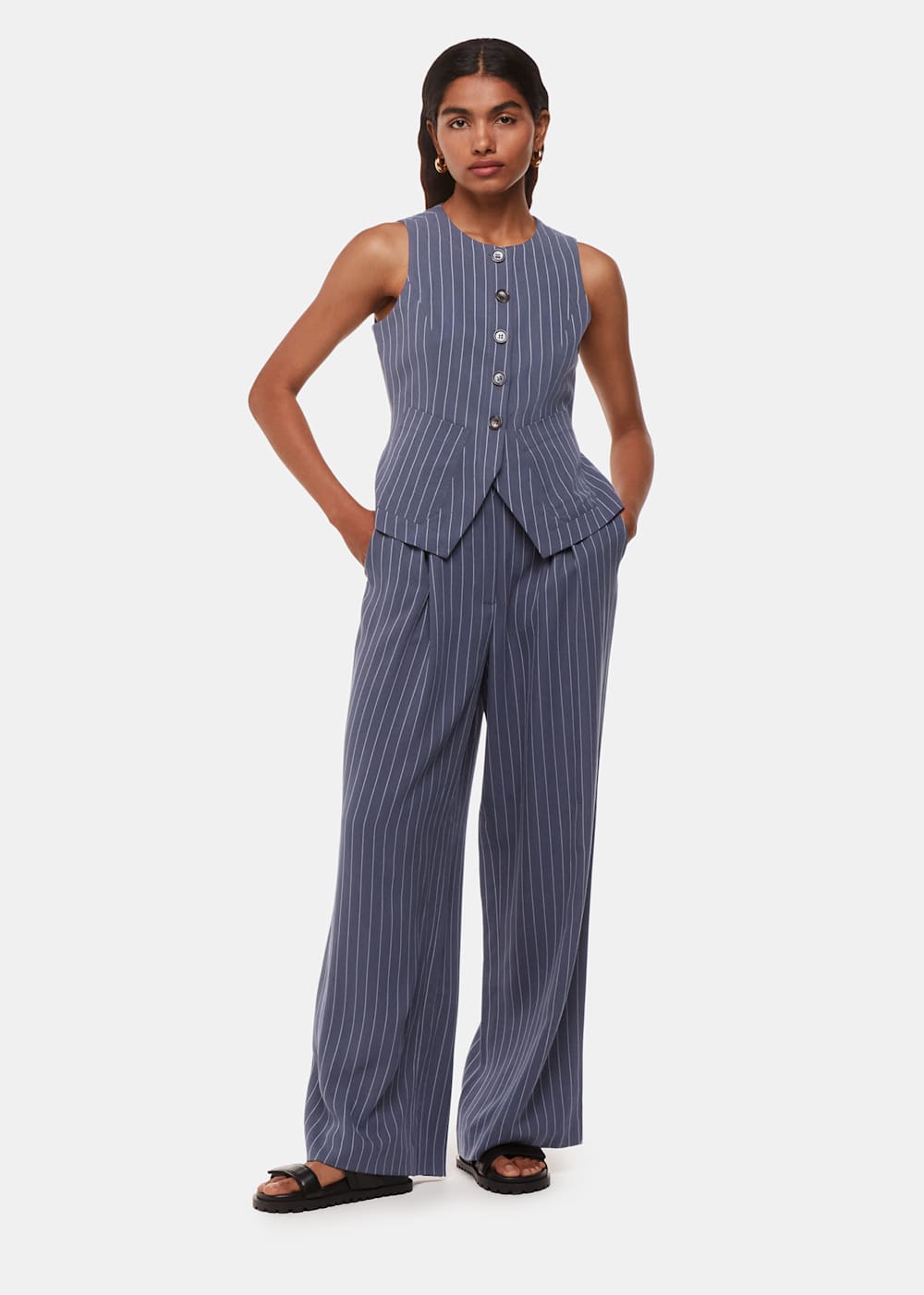 Whistle Lottie Pinstripe Waistcoat Whistle Lottie Pinstripe Waistcoat