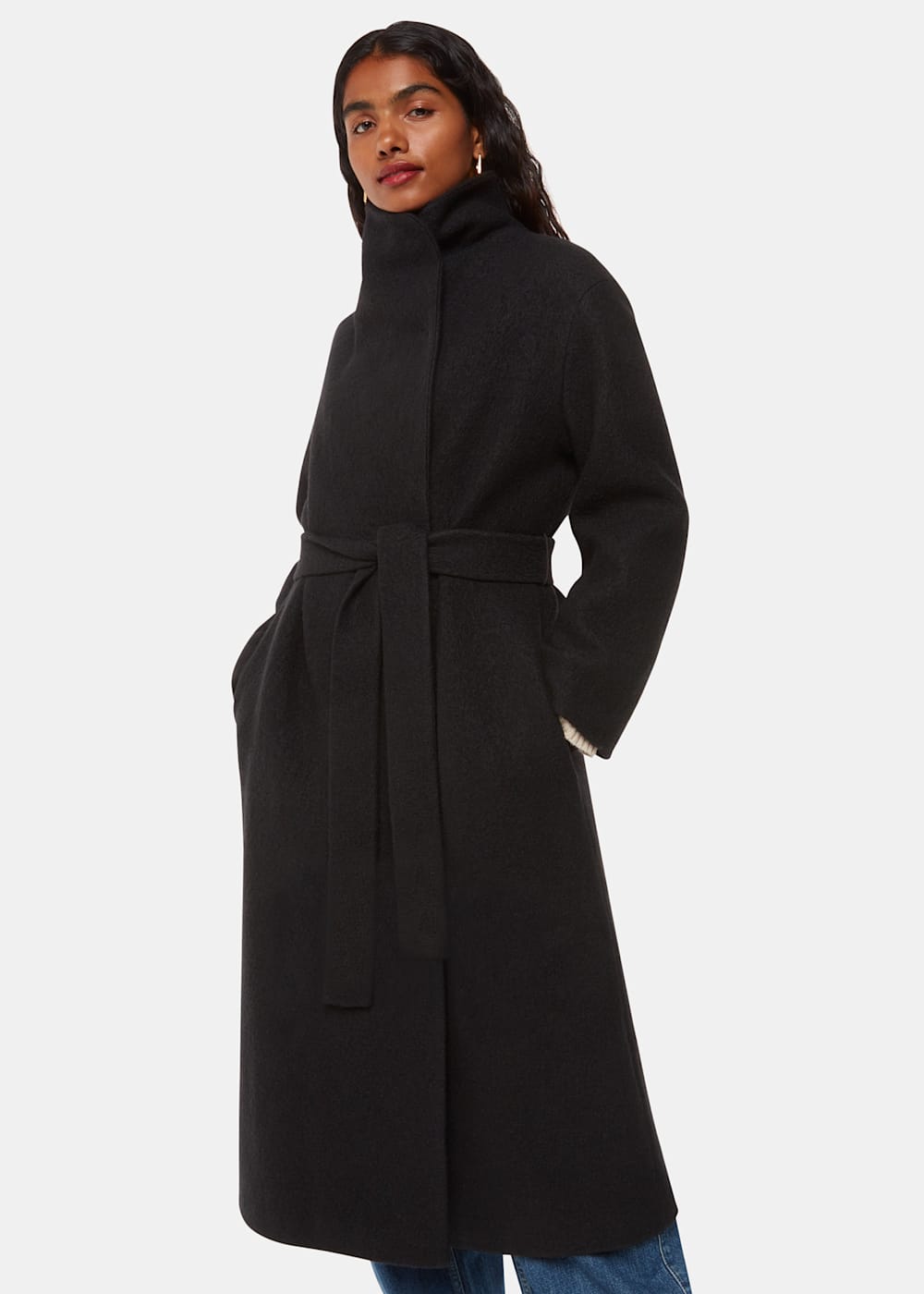 Petite funnel neck coat best sale