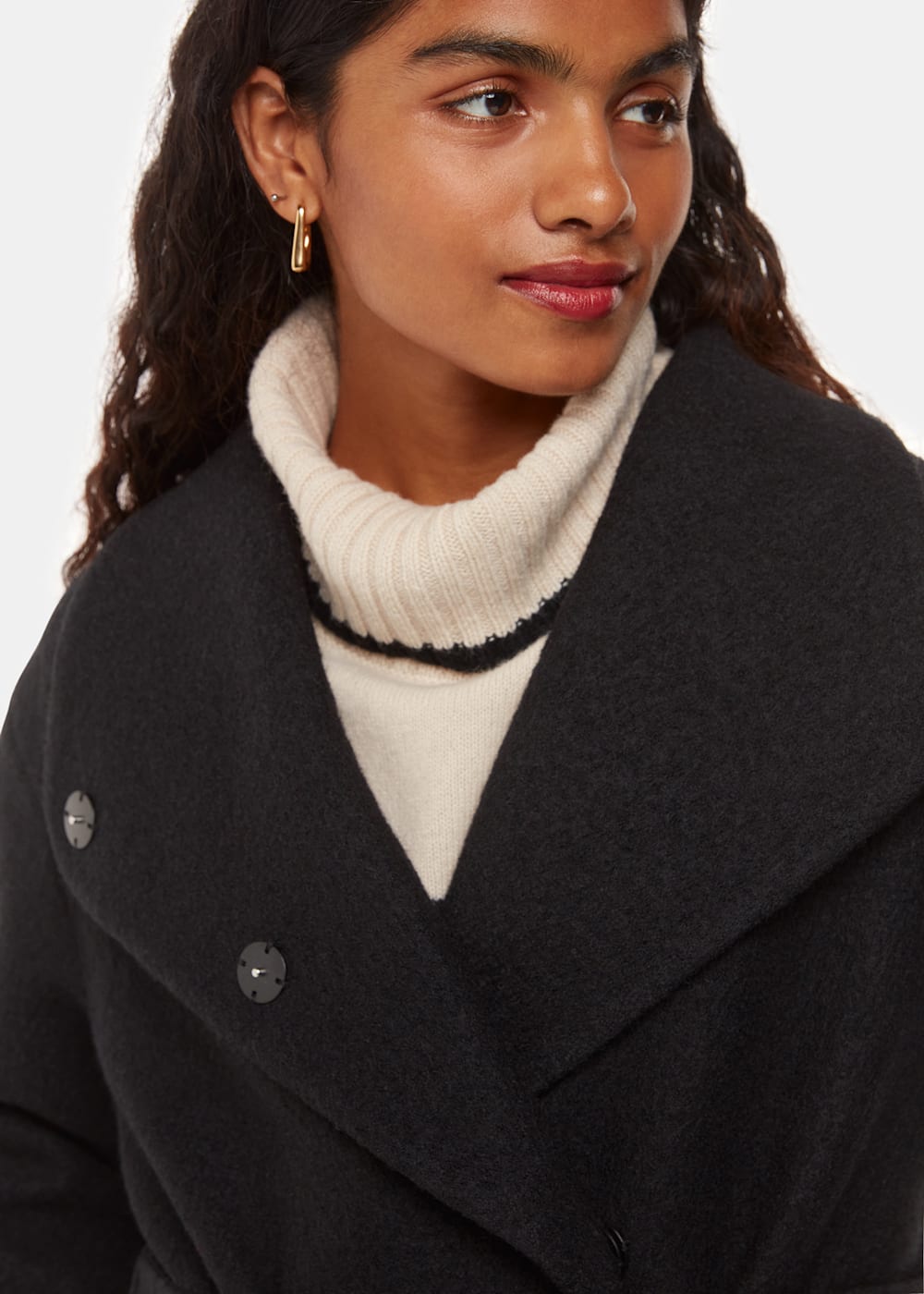 Whistles Morgan Funnel Neck Coat Whistles Morgan Funnel Neck Coat