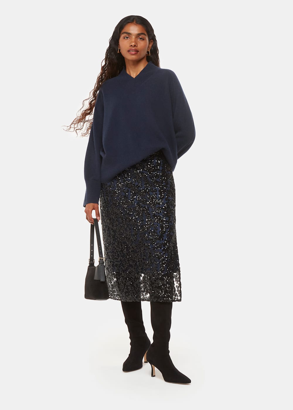 Petite sequin midi skirt sales