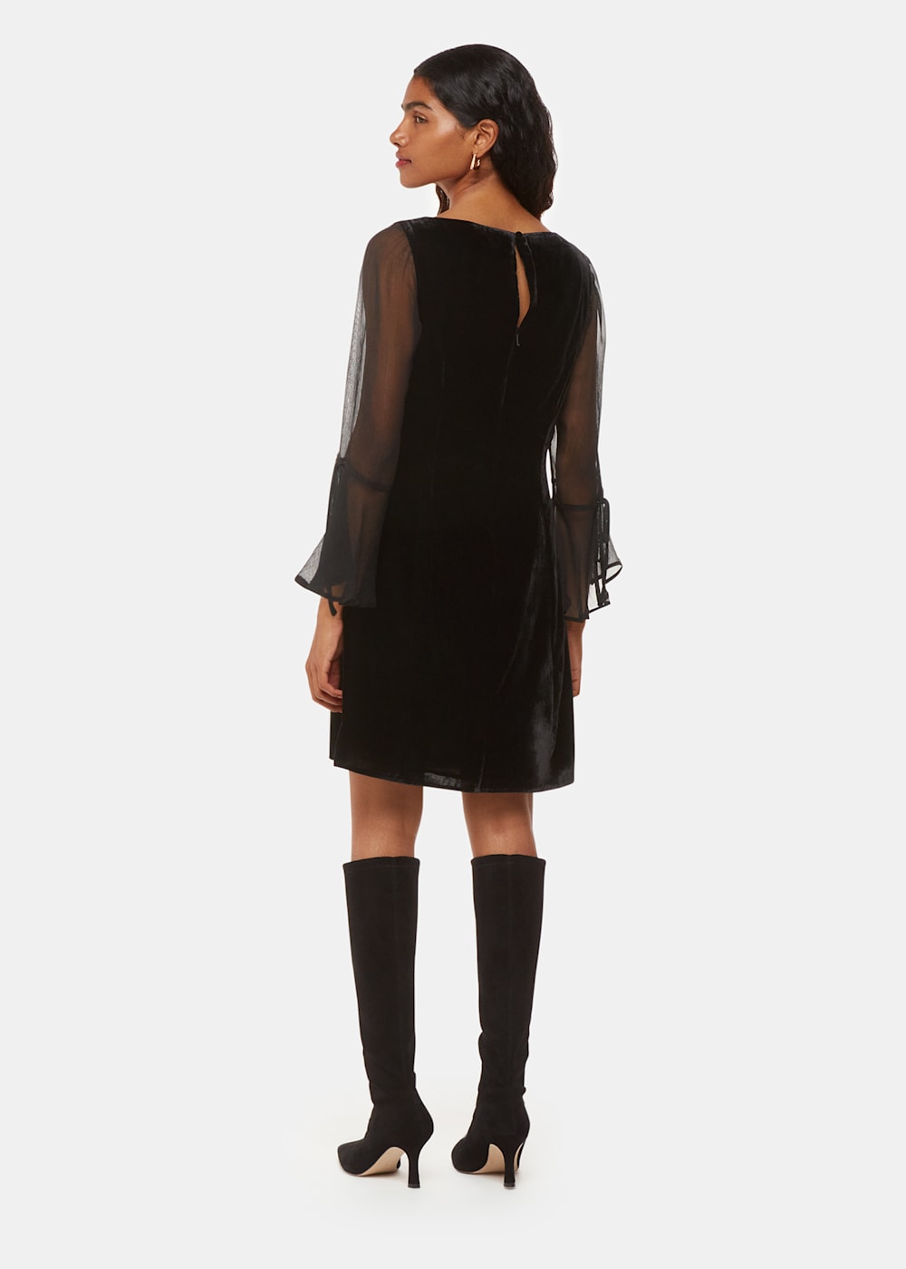 Petite black velvet dress new arrivals