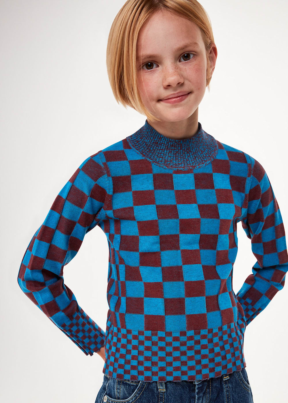 Checkerboard jumper shop