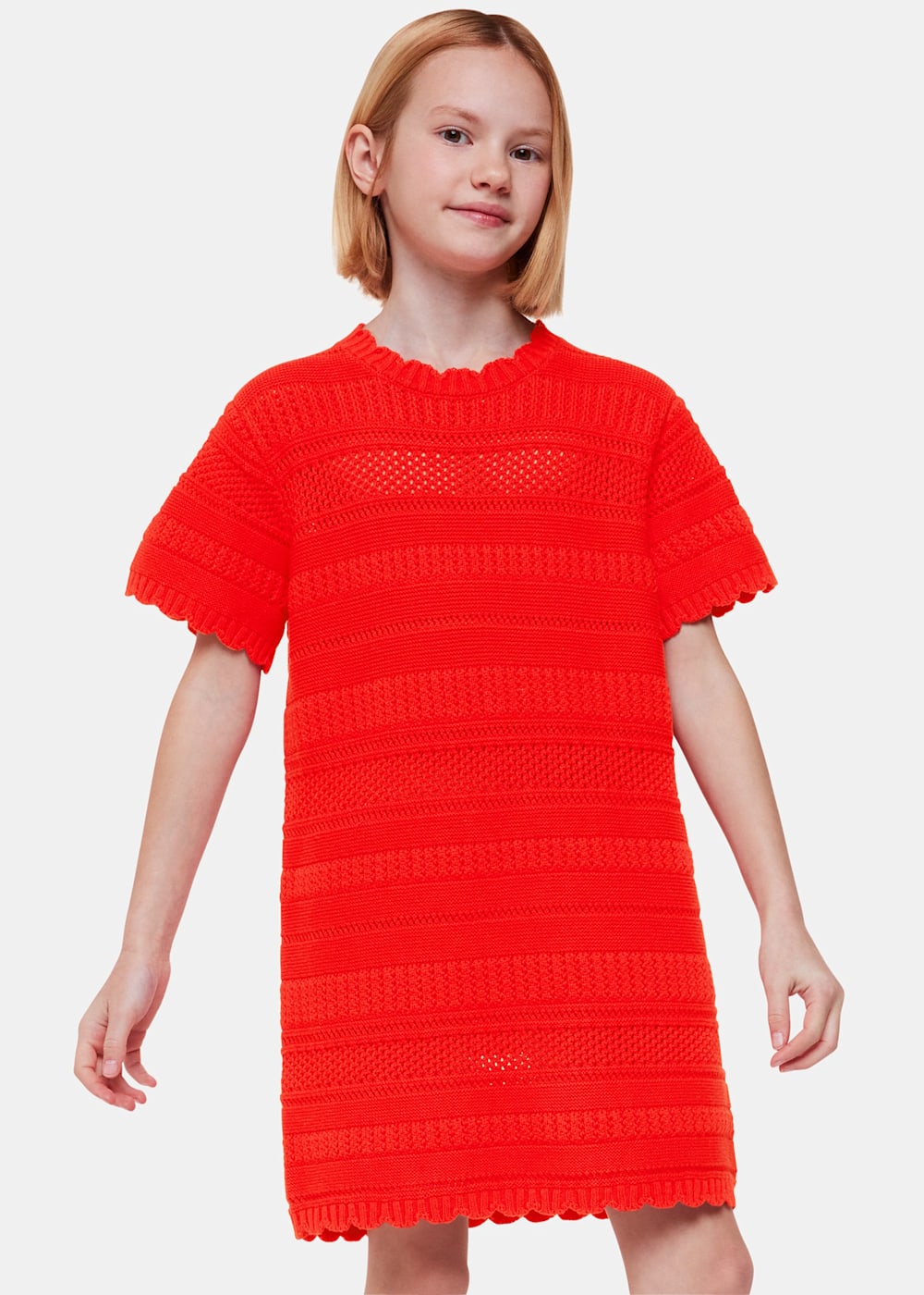 Red crochet midi dress hot sale