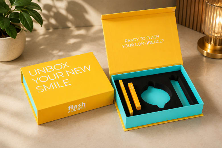 Magnetic Closure Rigid Box Aligners Dental Industry — Rigid box packaging project