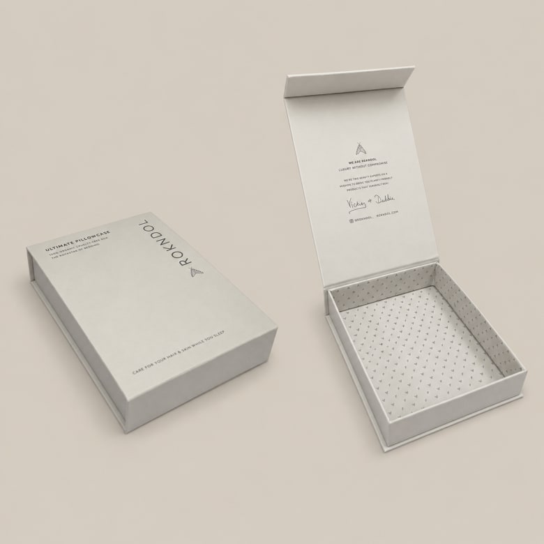 Magnetic Closure Rigid Box Pillow Case Product Packaging — Rigid box packaging project