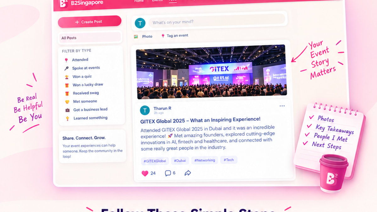How to Write a Post on the b2singapore Feed After Attending an Event