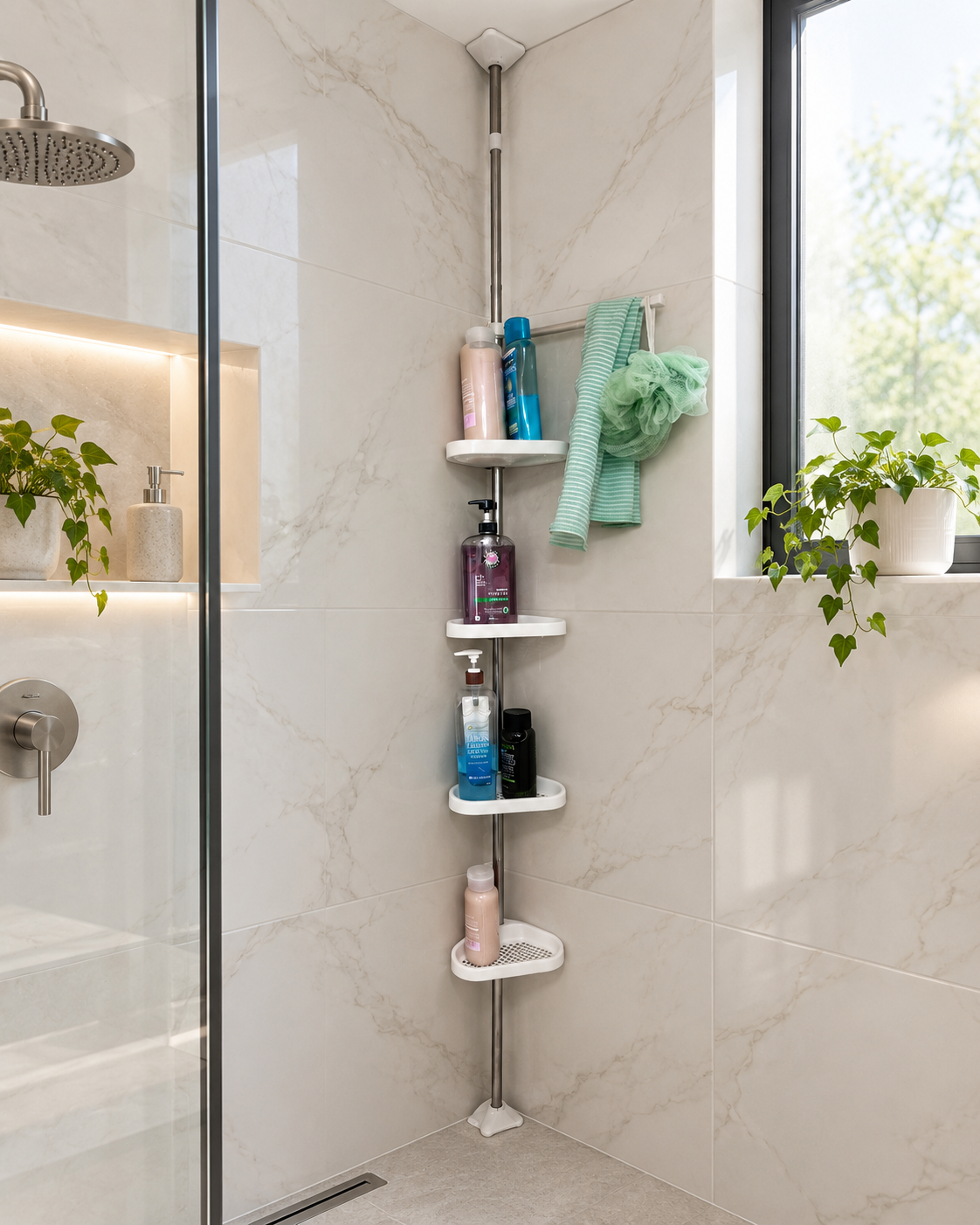 Esquinero organizador para baño