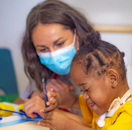 Girl with carer