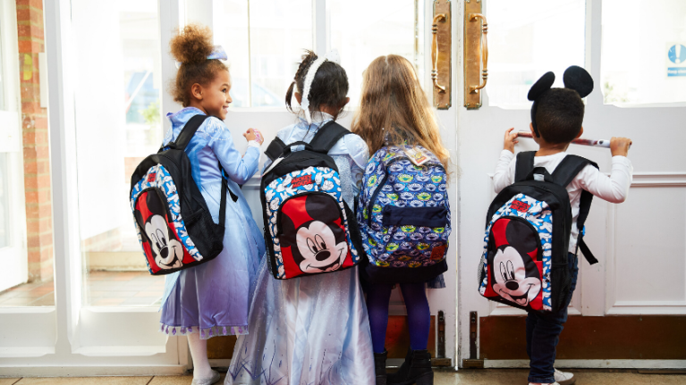 Four girls with their goodie bags