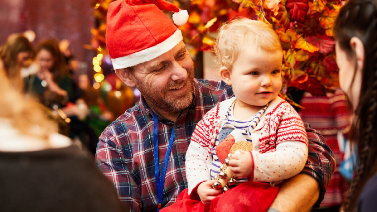 Little girl with dad