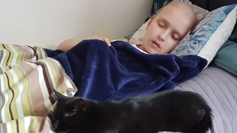 Kacper with his cat