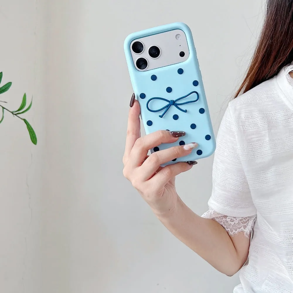 Sweetheart Ribbon and Dots Delight Silicone Phone Case - view 8