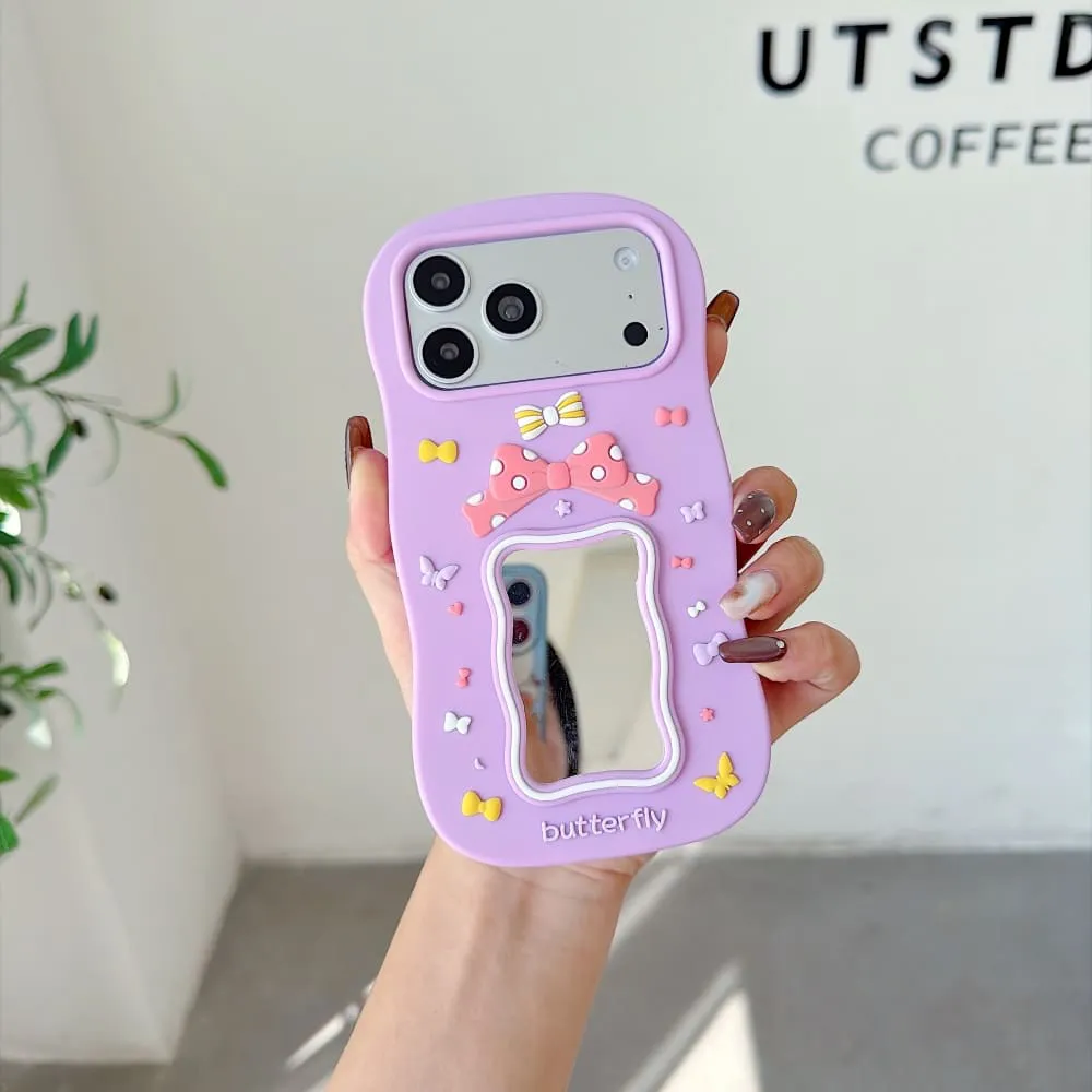 Butterfly Bow Dream Mirror Silicone Phone Case