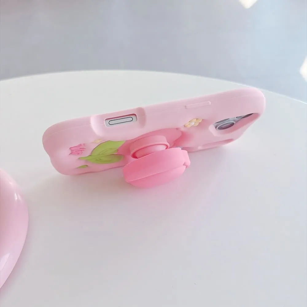 Pink Blossom Bliss Tulip Silicone Phone Case - view 7