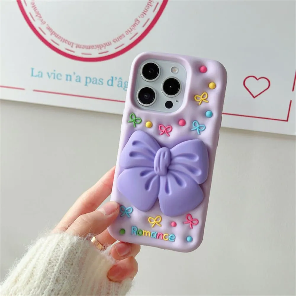 Lavender Love Bow Silicone Phone Case