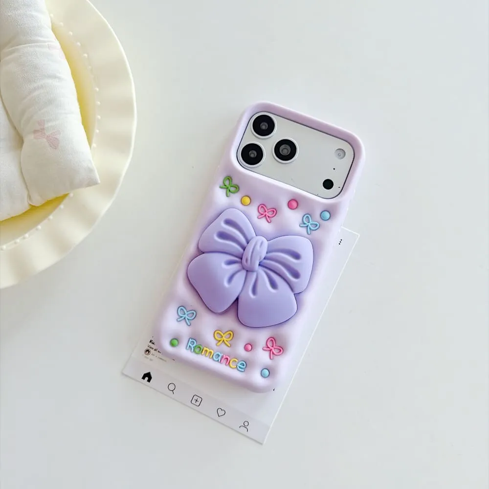 Lavender Love Bow Silicone Phone Case - view 2