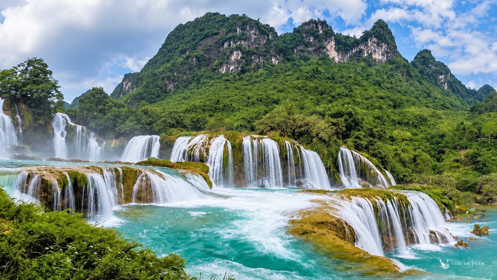 Thác Bản Giốc đổ xuống dòng nước xanh ngọc giữa núi rừng Cao Bằng